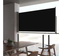 vidaXL Marquise latérale extensible 80×300 cm Noir