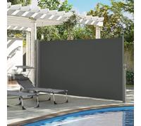 Auvent Latéral Rétractable, Écran De Confidentialité Pliable, Séparateur | Avec protection d'écran de confidentialité, pare-soleil, cadre en fer, gris foncé, beige(Dark Gray,1.6x3m/5x10ft)