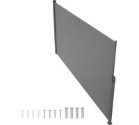 Auvent latéral rétractable SucceBuy, 200 x 298 cm : brise-vue d'extérieur, cloison imperméable et pare-vent en polyester 180 g pour terrasse, jardin ou balcon, gris