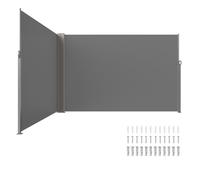 VEVOR Auvent Latéral Rétractable 200x600 cm Paravent Extérieur Imperméable Brise-Vue Tissu en Polyester 180 g/m² Pare-vent Écran de Séparation Résistant aux UV 30+ pour Jardin, Balcon, Terrasse, Gris