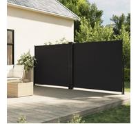 Auvent latéral rétractable - VIDAXL - Noir - 180x1200 cm - 100% polyester - Résistant aux UV et à l'eau