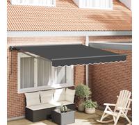 vidaXL Cadre d'auvent 300 x 250 cm Anthracite – Polyester, revêtement PU, auvent rétractable