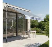 Auvent - Manuel, avec bras articulés - Tissu polyester résistant à l'eau - Protection UV - Réglable en hauteur grâce à une manivelle - Structure en acier robuste - Adapté pour terrasse, balcon, jardin
