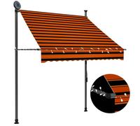 Auvent Manuel Rétractable avec LED 350 cm Anthracite Store Balcon vidaXL