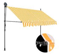 Auvent Manuel Rétractable avec LED 350 cm Anthracite Store Balcon vidaXL