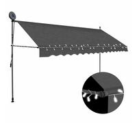 Auvent Manuel Rétractable avec LED 350 cm Anthracite Store Balcon vidaXL