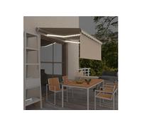 vidaXL Store manuel rétractable avec store & LED 3x2,5 m Crème