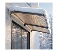 Auvent Marquise Aluminium, Auvent moderne en plaque creuse en PC, | Panneaux Creux de Protection UV pour Porte de Patio, Résistante Aux Chocs, pour Terrasse, Balcon