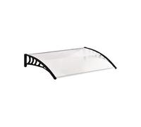 Auvent marquise de porte design voûté arrondi dim. 122L x 89l x 24H cm polycarbonate PP noir