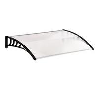 Auvent marquise de porte design voûté arrondi dim. 122L x 89l x 24H cm polycarbonate PP noir Noir G