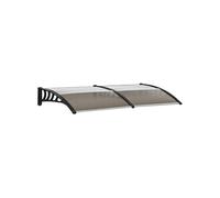 Auvent de porte Outsunny toit marquise polycarbonate auvent de porte d'entrée bord en aluminium résistante abri contre pluie et UV
