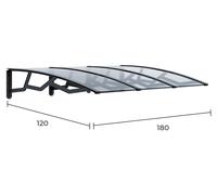 Auvent Polycarbonate 120x180 Cm Protection Solaire Et Pluie, Design Moderne - Art Plast