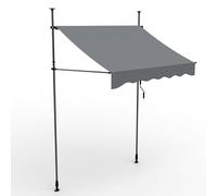 Auvent pour Balcon et terasse Gris 200x120cm rétractable avec manivelle réglable en Hauteur