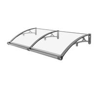 Auvent pour porte d'entrée Auvent de porte d'entrée Auvent à un versant Auvent anti-pluie Auvent en arc pour l'extérieur Protection solaire 120 × 60 cm