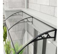 Auvent pour porte d'entrée - Toiture résistante aux intempéries - Protection contre la pluie - Polycarbonate - 61 x 540 cm - Protection coulissante transparente pour toit