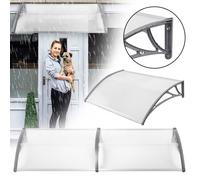 Auvent pour porte - HENGMEI - 300 x 100 cm - Polycarbonate 5 mm - Support aluminium - Protection pluie et soleil