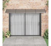 Auvent pour porte, noir, 350 x 100 cm, polycarbonate, 5 mm | Résistant aux intempéries, cadre en aluminium et ABS, supports inclus, 12 panneaux PC