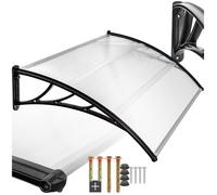 tectake® Auvent Marquise de Porte Exterieur en Polycarbonate Transparent et Indéformable Simple et Rapide à Installer Auvents Protection Pluie Porte d'entrée Maison Fenêtre Vitrine - 150 x 93 cm