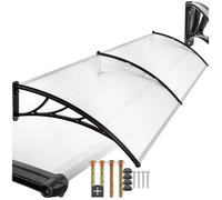 Auvent pour porte - TECTAKE - Auvent de porte Marquise moderne en polycarbonate, résistant UV, 200 x 93 cm - Transparent