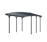 Auvent pour voiture arqué 505 x 300 x h 219 cm en aluminium et polycarbonate anthracite - 15 m²