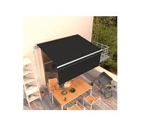 vidaXL Store automatique rétractable avec volant 3,5x2,5 m Anthracite