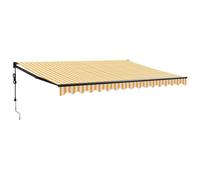 Auvent Rétractable Automatique Motorisé, Télécommandé, Aluminium Enduit de Poudre, Tissu Polyester Revêtu PU, 4x3 m, Jaune et Blanc