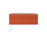 vidaXL Store automatique rétractable avec volant 3,5x2,5m Orange Marron