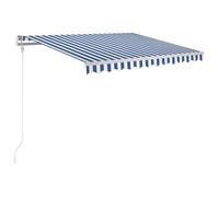 vidaXL Store automatique rétractable 300x250 cm bleu et blanc