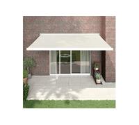 Auvent rétractable crème 4,5x3 m tissu et aluminium