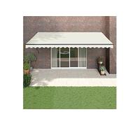 vidaXL Auvent rétractable Crème 5x3 m Tissu et aluminium