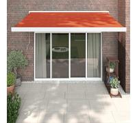 Auvent rétractable de 5 m avec moteur, tissu et aluminium, résistant aux UV, pour terrasse, balcon, cour, store à bras articulés