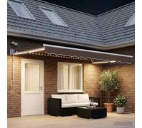 Auvent électrique rétractable vidaXL, couleur taupe