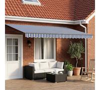 vidaXL Store électrique rétractable bleu et blanc 4 x 3 m