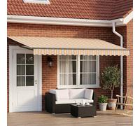 vidaXL Store rétractable électrique 100% polyester, aluminium – Jaune et gris 4 x 3 m
