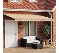 Auvent électrique rétractable vidaXL, bleu, orange, anthracite, 5 x 3 m