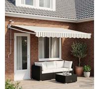 vidaXL Auvent électrique rétractable, gris clair et blanc