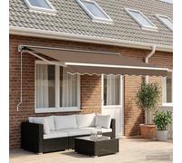 Auvent électrique rétractable vidaXL, couleur taupe, 5 x 3 m