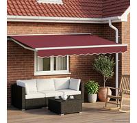 vidaXL Store électrique rétractable rouge bordeaux et blanc 3 x 2,5 m