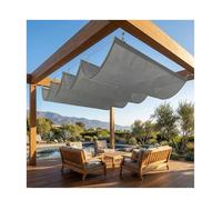 Auvent rétractable en Forme de U, Voile d'ombrage ondulé en Forme de U, Filet de Pare-Soleil extérieur en PEHD, auvent de pergola for Jardin, véranda, Patio(W1.5*L18m/W4.92*L59.05ft)