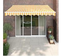 vidaXL Marquise rétractable jaune et blanc 3x2,5 m Tissu et aluminium