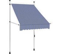 vidaXL Store rétractable manuel 100 cm bleu/blanc rayé