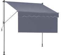 Auvent rétractable manuel, auvent rétractable d'extérieur de 118 pouces pour terrasse, pare-soleil, auvent réglable pour porte-fenêtre et fenêtre avec rideau pare-soleil de 39 pouces pour jardin, balc