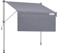 Auvent rétractable manuel, auvent rétractable d'extérieur de 78 pouces pour terrasse, pare-soleil, auvent réglable pour porte-fenêtre avec rideau pare-soleil de 39 pouces pour jardin, balcon ou arrièr