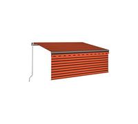 vidaXL Store manuel rétractable avec enrouleur 3,5x2,5 m Orange & Marron