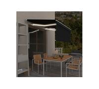 vidaXL Marquise manuellement rétractable avec store LED 3,5x2,5 m Anthracite