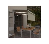 vidaXL Store manuel rétractable avec store & LED 3,5x2,5 m Crème