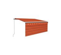vidaXL Store manuel rétractable avec store LED 3,5x2,5 m Orange Marron
