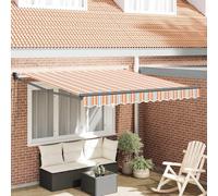 Auvent rétractable multicolore - 300 x 250 cm - Pour terrasse - Avec télécommande - Tissu polyester coloré avec renfort en aluminium - Imperméable