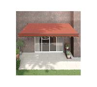 vidaXL Marquise rétractable 4,5×3 m orange et brun tissu et aluminium