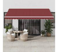 vidaXL Auvent manuel rouge vin 450x350 cm
